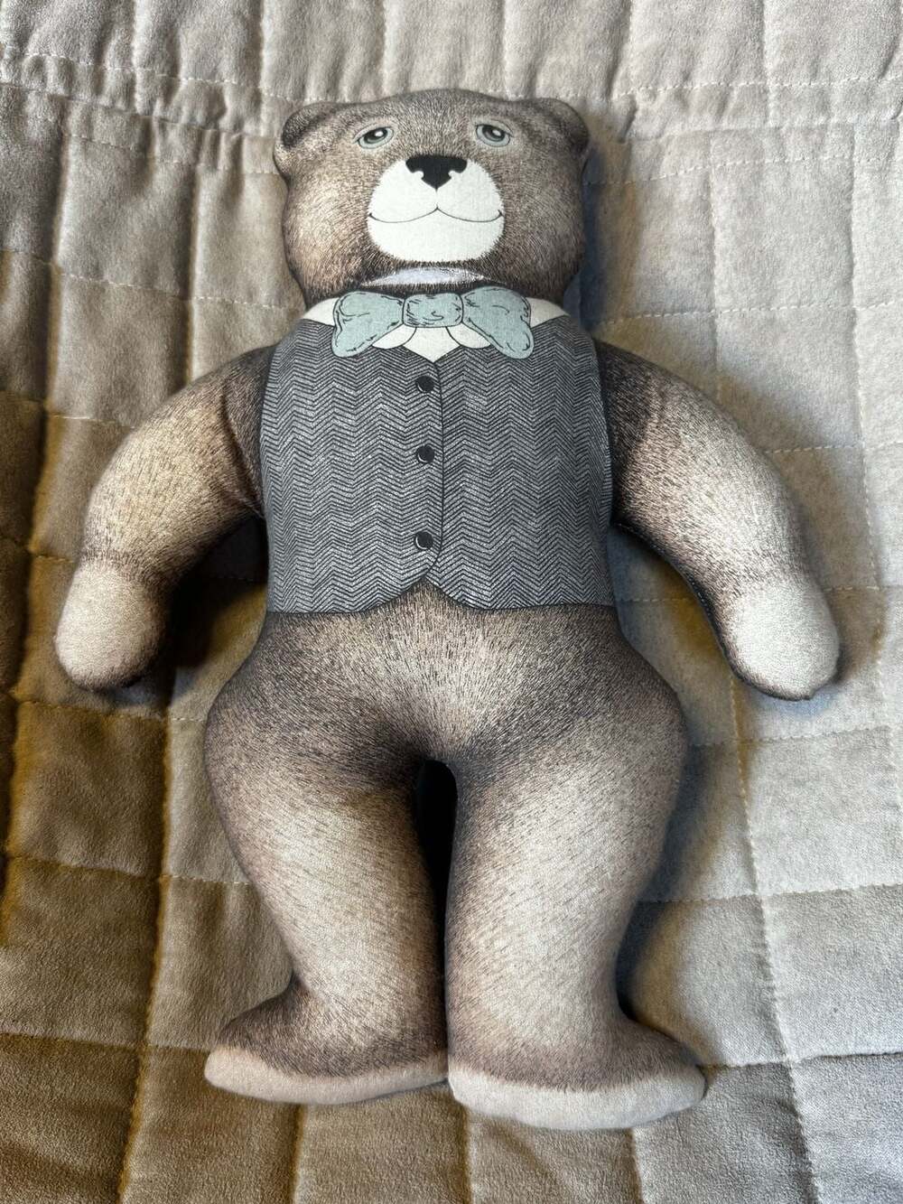 Vintage 1980 The Toy Works Gentleman Teddy Bear Plush Cloth Stuffed Animal